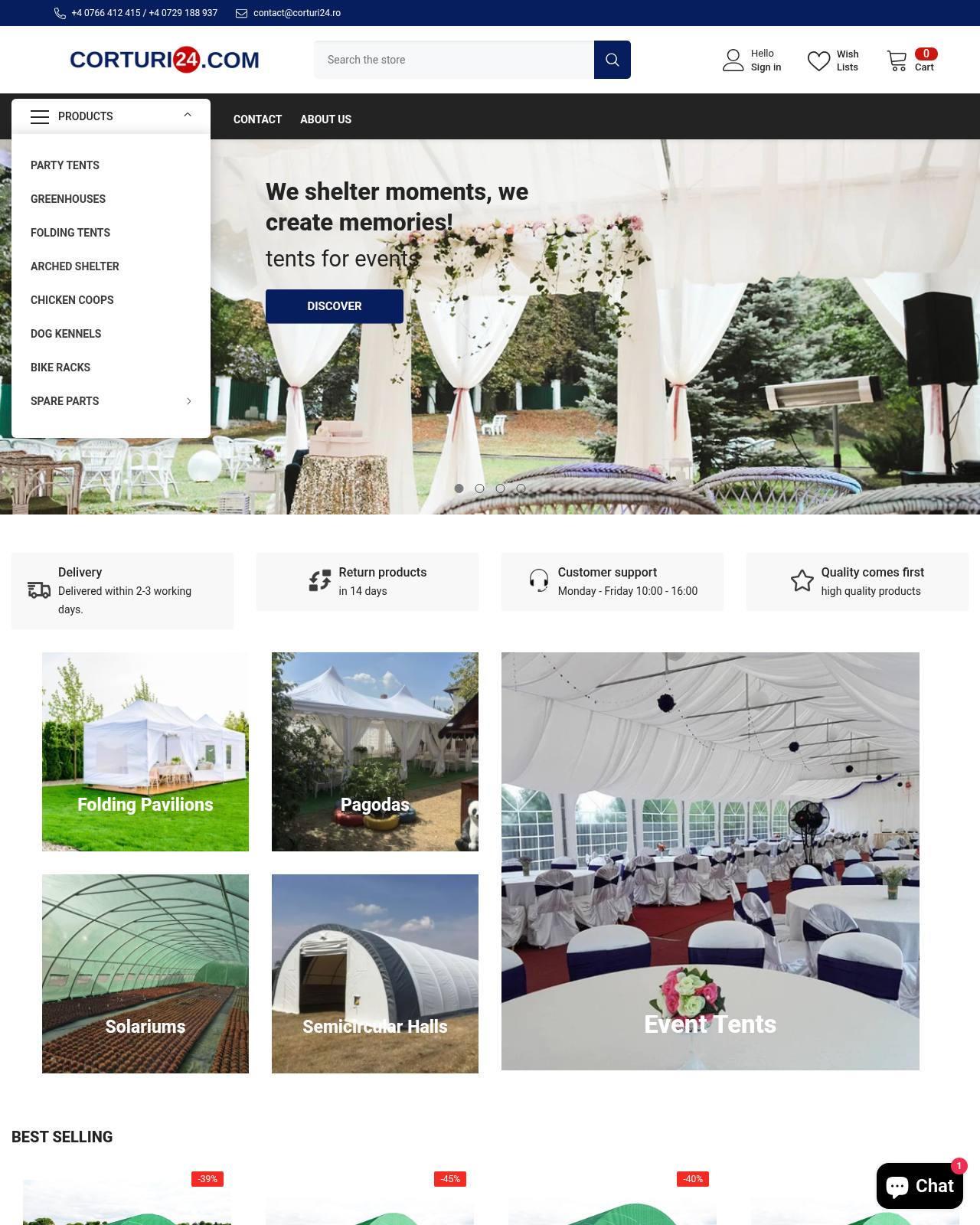 corturi24.com — online store